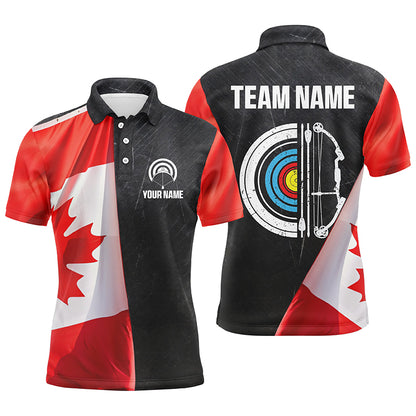 Personalized Retro Canada Flag Archery Shirts For Men Custom Patriotic Archery Jersey For Archer TDM2079