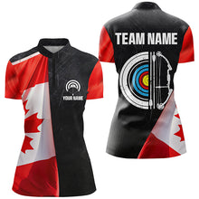 Load image into Gallery viewer, Personalized Retro Canada Flag Archery Shirts For Women Custom Patriotic Archery Jersey For Archer TDM2079