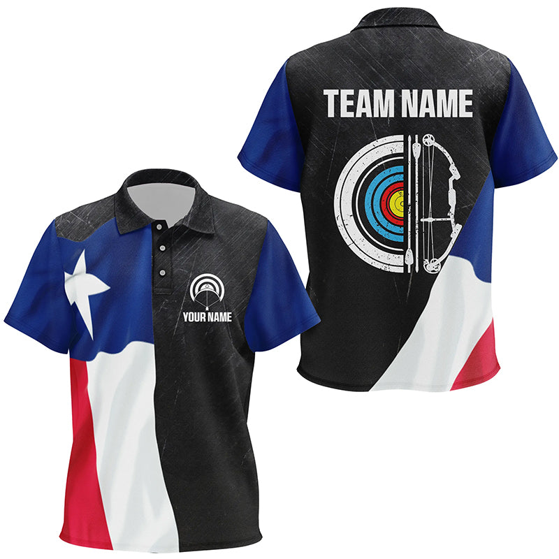 Personalized Retro Texas Flag Archery Shirts For Kid Custom Patriotic Archery Jersey For Archer TDM2080