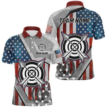 Load image into Gallery viewer, Personalized USA Flag Archery Shirts For Men Custom Patriotic Archery Jerseys For Team Archers TDM2081