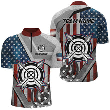 Load image into Gallery viewer, Personalized USA Flag Archery Shirts For Men Custom Patriotic Archery Jerseys For Team Archers TDM2081