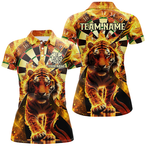 Personalized Darts Board Fire Flame 3D Tiger Custom Darts Shirts For Women Team League Darts Jerseys TDM2561