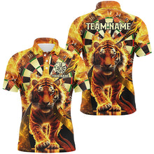 Load image into Gallery viewer, Personalized Darts Board Fire Flame 3D Tiger Custom Darts Shirts For Men Team League Darts Jerseys TDM2561