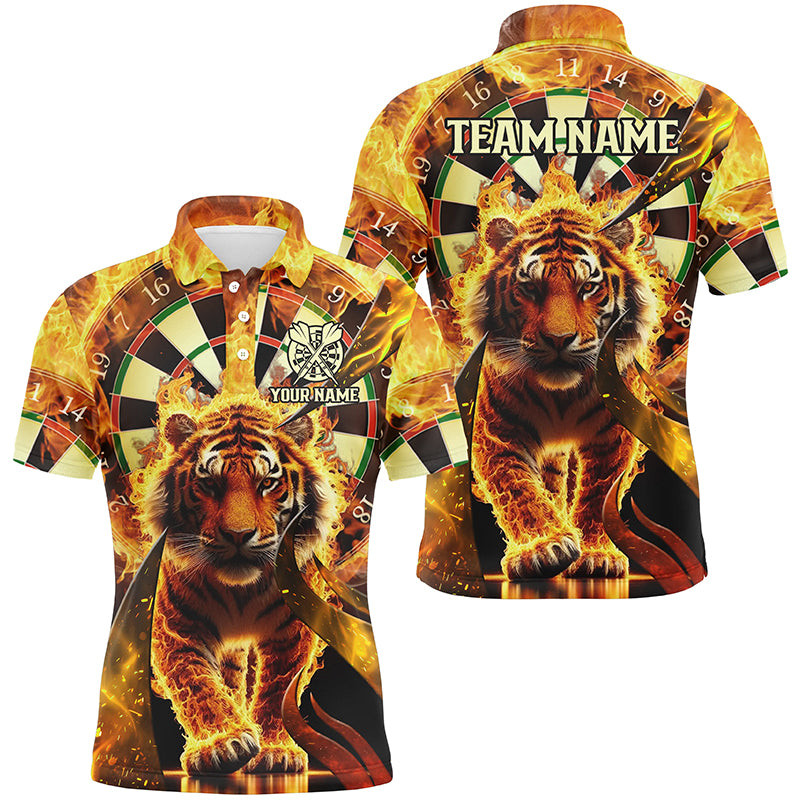 Personalized Darts Board Fire Flame 3D Tiger Custom Darts Shirts For Men Team League Darts Jerseys TDM2561