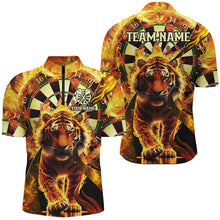 Load image into Gallery viewer, Personalized Darts Board Fire Flame 3D Tiger Custom Darts Shirts For Men Team League Darts Jerseys TDM2561