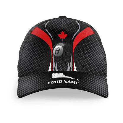 8 Ball Billiard Canadian Flag Personalized Billiard Top Hats, Best Custom Patriotic Billiard Gifts Caps TDM0404