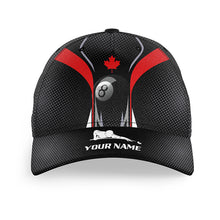 Load image into Gallery viewer, 8 Ball Billiard Canadian Flag Personalized Billiard Top Hats, Best Custom Patriotic Billiard Gifts Caps TDM0404