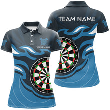 Load image into Gallery viewer, Personalized Blue Darts Board Flame Dart Shirts For Women Custom Dart Jerseys Team Uniform TDM3051