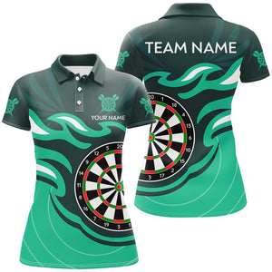 Personalized Turquoise Darts Board Flame Dart Shirts For Women Custom Dart Jerseys Team Uniform TDM3053