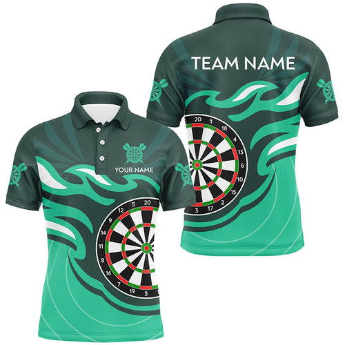 Personalized Turquoise Darts Board Flame Dart Shirts For Men Custom Dart Jerseys Team Uniform TDM3053