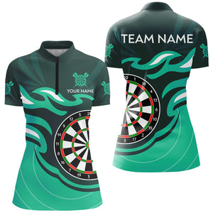 Personalized Turquoise Darts Board Flame Dart Shirts For Women Custom Dart Jerseys Team Uniform TDM3053