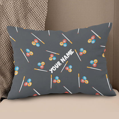 Personalized Billiard Pattern Full Printing Throw Pillow, Billiard Gifts TDM0808