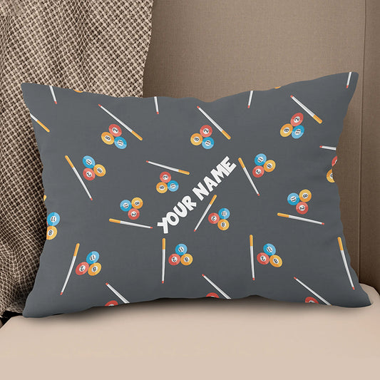 Personalized Billiard Pattern Full Printing Throw Pillow, Billiard Gifts TDM0808