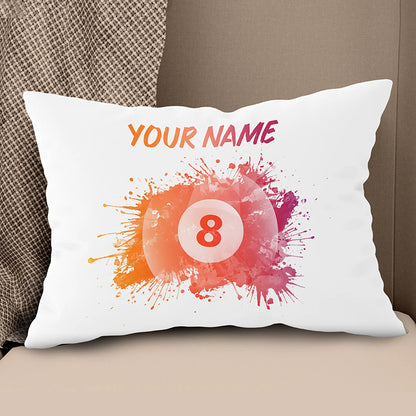 Customized 8 Ball Pool Painted Pillow, Billiard Throw Pillows Gifts TDM0809