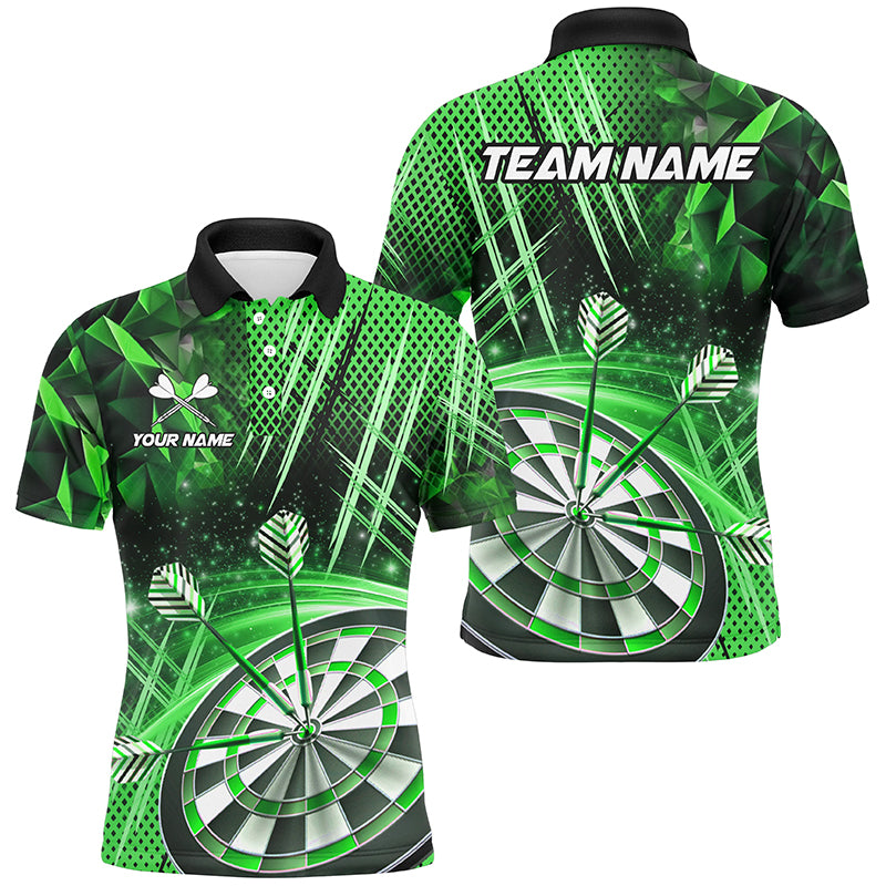 Personalized 3D Glitter Men Darts Shirts Custom Team Dart League Shirts Dart Jerseys |Green TDM3284