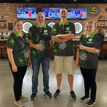 Load image into Gallery viewer, Green Grim Reaper Flame Darts Shirt For Women Custom Skull Darts Jersey Team Polo &amp; Quarter Zip TDM5531