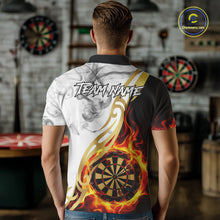 Load image into Gallery viewer, Personalized Flame Smoke Tribal Darts Shirt For Men Custom Golden Darts Jersey Team Polo &amp; 1/4 Zip TDM5537