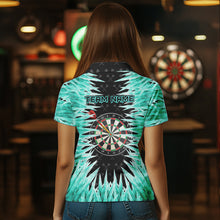 Load image into Gallery viewer, Personalized Darts Board Turquoise Icy 3D Printed Women Dart Shirts Custom Cool Dart Jerseys For Team TDM3481