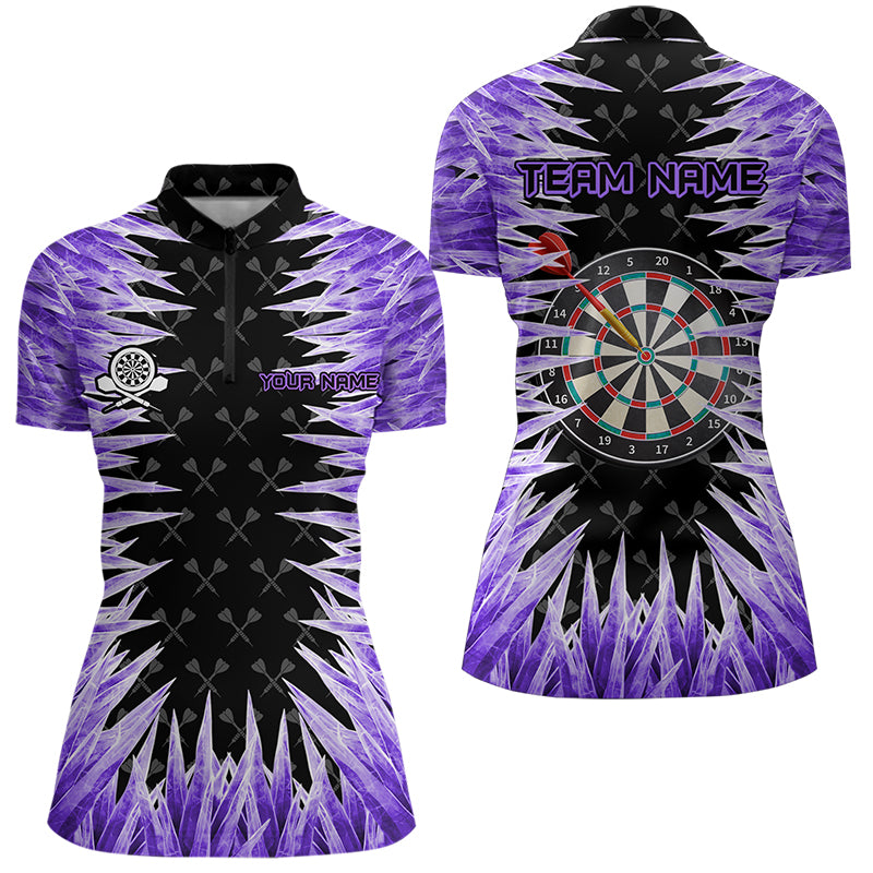 Personalized Darts Board Purple Icy 3D Printed Women Dart Shirts Custom Cool Dart Jerseys For Team TDM3482