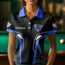 Load image into Gallery viewer, Black And Red 8 Ball Pool Wings Custom Camo Billiard Shirts For Women, 8 Ball Billiard Team Jerseys TDM3484