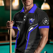 Load image into Gallery viewer, Black And Blue 10 Ball Pool Wings Custom Camo Billiard Shirt For Men, 10 Ball Billiard Team Jerseys TDM3485