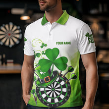 Load image into Gallery viewer, Green Luckiest Shamrock 3D Dartboard Men Dart Shirts Custom St Patrick Day Dart Shirts Team Jerseys TDM3625