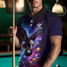 Load image into Gallery viewer, Custom Colorful Lightning Eagle Billiard Shirt For Men, 8 Ball Pool Team Jersey Polo &amp; 1/4 Zip TDM6157