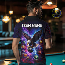 Load image into Gallery viewer, Custom Colorful Lightning Eagle Billiard Shirt For Men, 8 Ball Pool Team Jersey Polo &amp; 1/4 Zip TDM6157