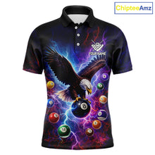 Load image into Gallery viewer, Custom Colorful Lightning Eagle Billiard Shirt For Men, 8 Ball Pool Team Jersey Polo &amp; 1/4 Zip TDM6157