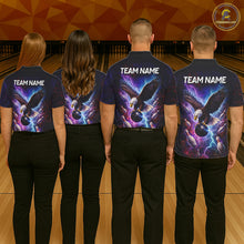 Load image into Gallery viewer, Custom Colorful Thunder Lightning Eagle Bowling Shirt For Women, Bowling Team Jersey Polo &amp; 1/4 Zip TDM6158