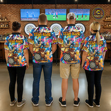 Load image into Gallery viewer, Funny Moose Colorful Graffiti Darts Shirt For Men Custom Darts Team Jersey Polo &amp; 1/4 Zip TDM6397