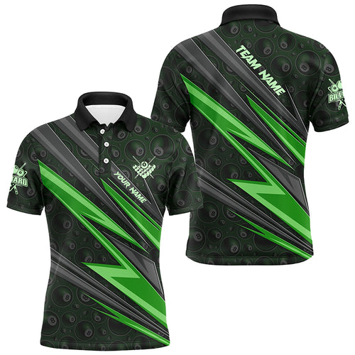 Personalized Name Green Billiard Jerseys For Men Custom 8 Ball Billiard Shirts Pool Team Jerseys TDM1874