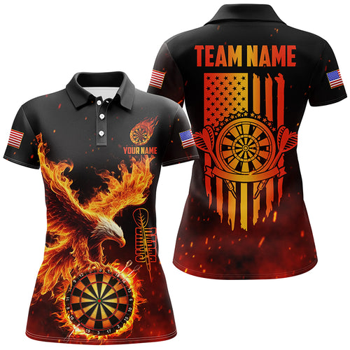 Dartboard Eagle Fire Flame Custom 3D Printed Darts Shirts For Women, US Flag Darts League Team Jersey TDM2330