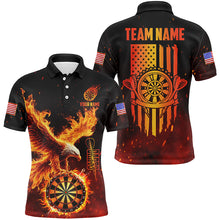 Load image into Gallery viewer, Dartboard Eagle Fire Flame Custom 3D Printed Darts Shirts For Men, US Flag Darts League Team Jersey TDM2330