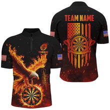 Load image into Gallery viewer, Dartboard Eagle Fire Flame Custom 3D Printed Darts Shirts For Men, US Flag Darts League Team Jersey TDM2330