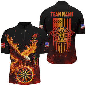 Dartboard Eagle Fire Flame Custom 3D Printed Darts Shirts For Men, US Flag Darts League Team Jersey TDM2330