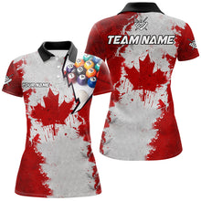 Load image into Gallery viewer, Personalized Canadian Leaf Billiard Balls Pool Shirts For Women, Patriotic Canada Billiard Jerseys TDM2570