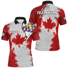 Load image into Gallery viewer, Personalized Canadian Leaf Billiard Balls Pool Shirts For Men, Patriotic Canada Billiard Jerseys TDM2570