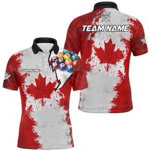 Personalized Canadian Leaf Billiard Balls Pool Shirts For Men, Patriotic Canada Billiard Jerseys TDM2570