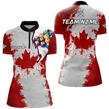 Load image into Gallery viewer, Personalized Canadian Leaf Billiard Balls Pool Shirts For Women, Patriotic Canada Billiard Jerseys TDM2570