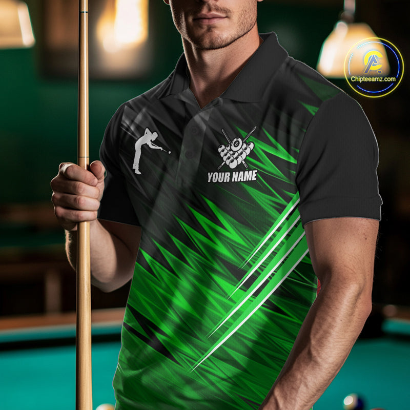 Black And Purple 8 Ball Billiard Pool Shirts For Men Custom Billiard League Shirt, Pool Team Jersey TDM7637