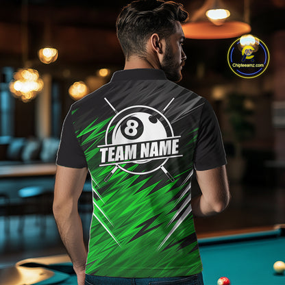 Black And Purple 8 Ball Billiard Pool Shirts For Men Custom Billiard League Shirt, Pool Team Jersey TDM7637
