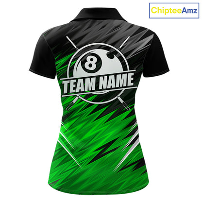 Black And Purple 8 Ball Billiard Pool Shirts For Women Custom Billiard League Shirt, Pool Team Jersey TDM7637