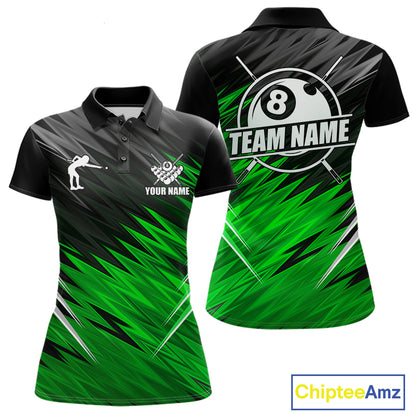 Black And Purple 8 Ball Billiard Pool Shirts For Women Custom Billiard League Shirt, Pool Team Jersey TDM7637