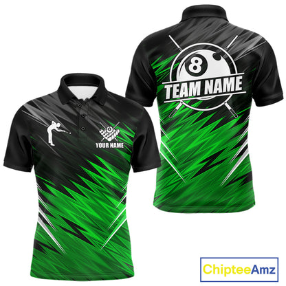 Black And Purple 8 Ball Billiard Pool Shirts For Men Custom Billiard League Shirt, Pool Team Jersey TDM7637