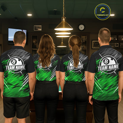 Black And Purple 8 Ball Billiard Pool Shirts For Women Custom Billiard League Shirt, Pool Team Jersey TDM7637