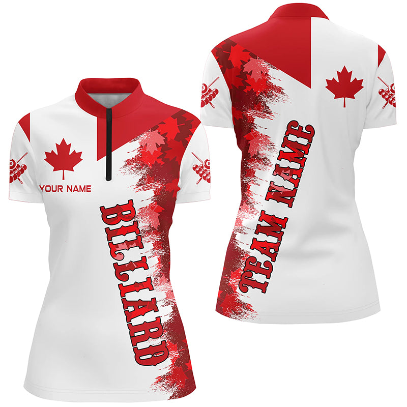 Personalized Billiard Canada Flag Vintage Quarter-Zip Shirts For Women Best Patriotic Shirts TDM0414