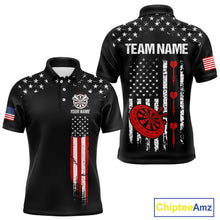 Load image into Gallery viewer, Personalized American Flag Darts Jersey For Men Custom Patriotic Darts Team Polo &amp; 1/4 Zip Shirt TDM5077