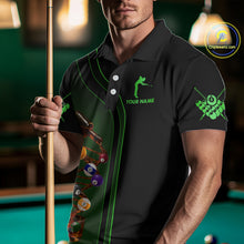 Load image into Gallery viewer, Funny DNA Wine Billiard Shirt For Men Custom Pool Team Shirts, Billiard Jersey Polo &amp; Zip |Green TDM5283