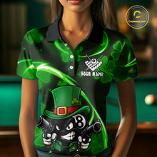Load image into Gallery viewer, Personalized St Patrick Day 8 Ball Billiard Shirt For Women, Funny Shamrock Luckiest Billiard Jersey TDM5538